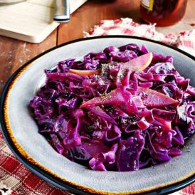 Braised Red Cabbage and Pears: A Winter Side Dish Image